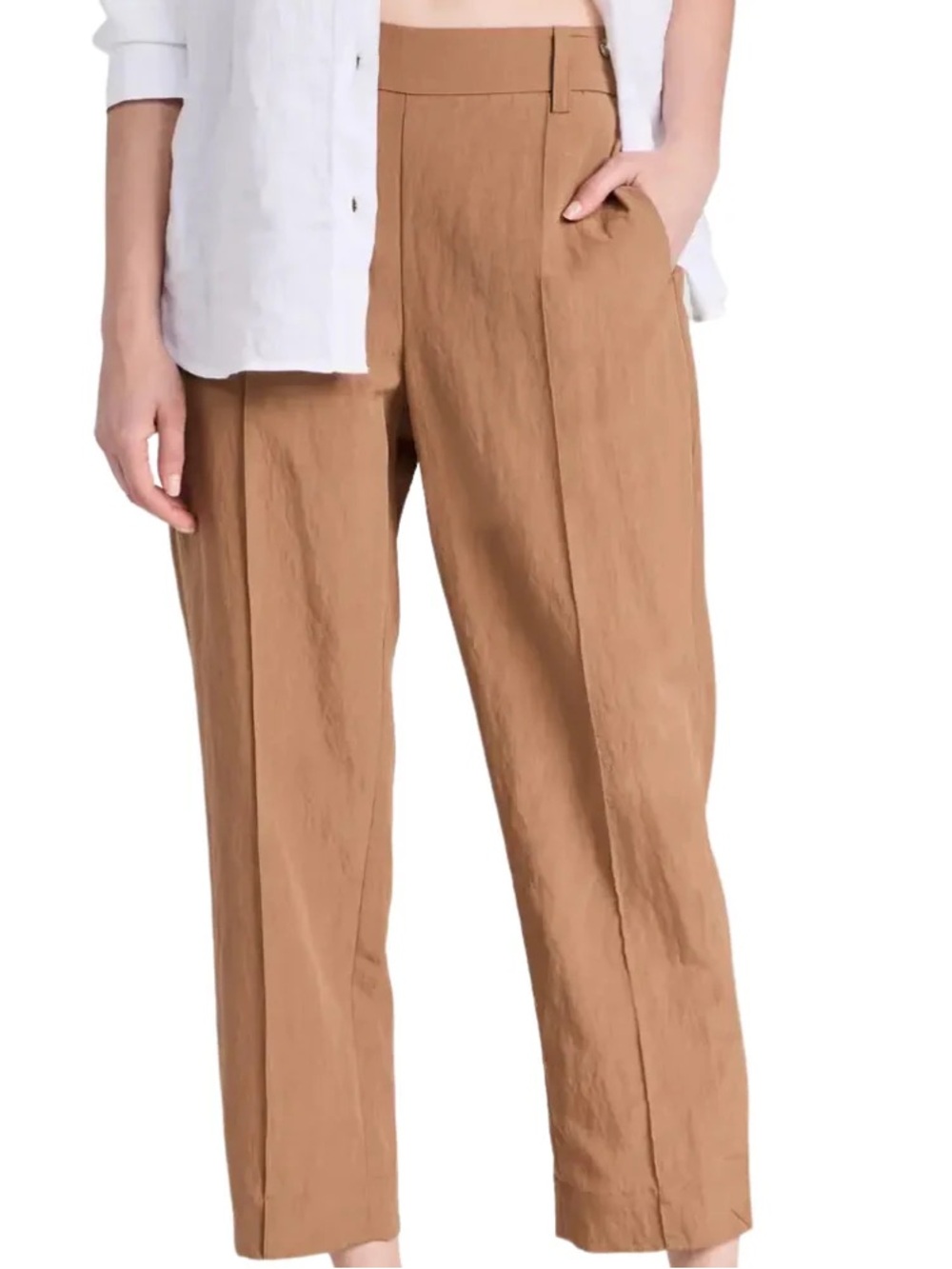Vince Mid-Rise Pleated Pull-On Pant in Nile